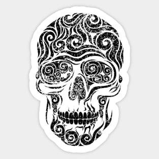 Swirly Skull Sticker